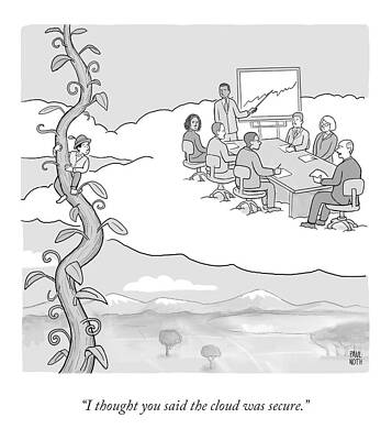 Business Meeting on a Cloud Drawing