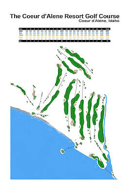 Course Wall Art featuring the digital art The Coeur D'Alene Resort Golf Course by Flop Shot Studio