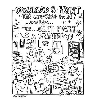 Humorous Coloring Page Dilemma Wall Art