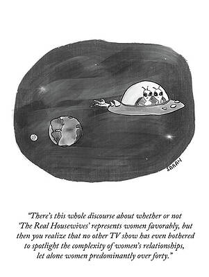 Tv Wall Art featuring the drawing Spotlighting The Complexity Of Women's Relationships by Sarah Kempa