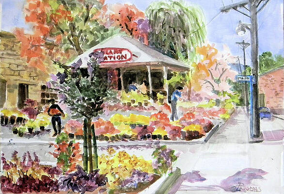 Wall Art featuring the painting The Corner Plant Store - Batesville, AR by Sheila Parsons