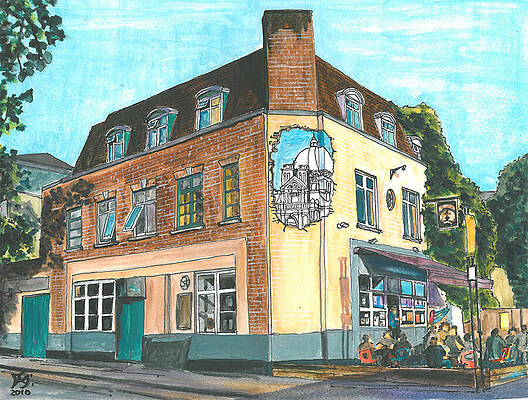 Pub Wall Art featuring the painting The Cross Kings  London  York Way by Francisco Gutierrez