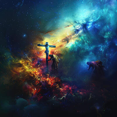 Wall Art featuring the digital art The Crucifixion The Sacrifice 2 by Gian Smith