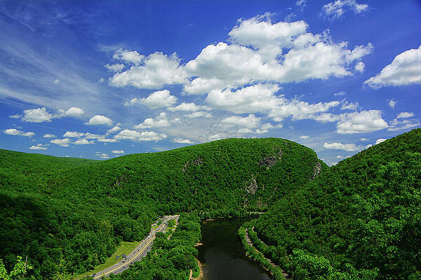 Wall Art featuring the photograph The Delaware Water Gap From On The PA Appalachian Trail With Spring Green 2 by Raymond Salani III