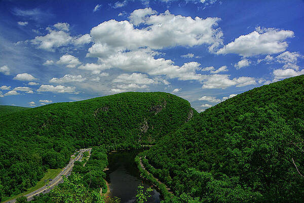 Wall Art featuring the photograph The Delaware Water Gap From On The PA Appalachian Trail With Spring Green by Raymond Salani III