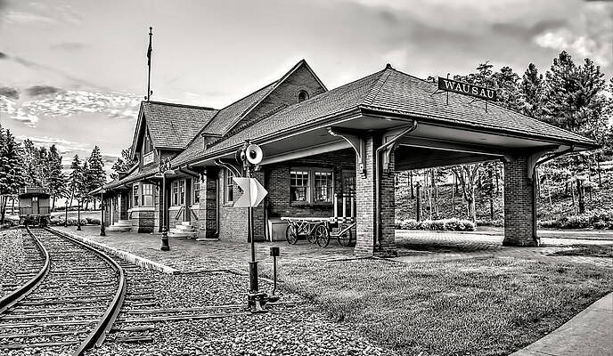 Wall Art featuring the photograph The Depot Monochrome by Dale Kauzlaric