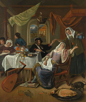 Lively Dutch Tavern Scene Wall Art
