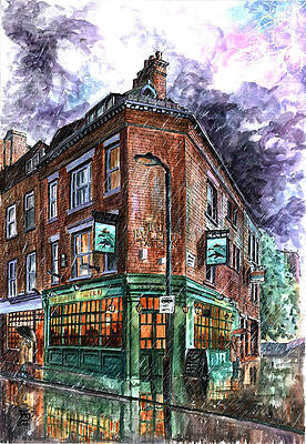 Pub Wall Art featuring the painting The Dolphin Red Lion Sq. London UK by Francisco Gutierrez