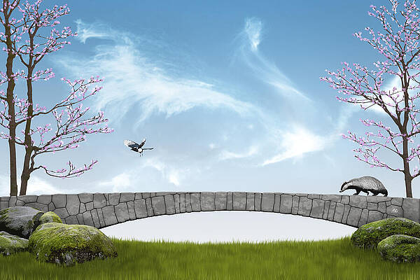 The Dragon and the Stone Bridge Digital Art