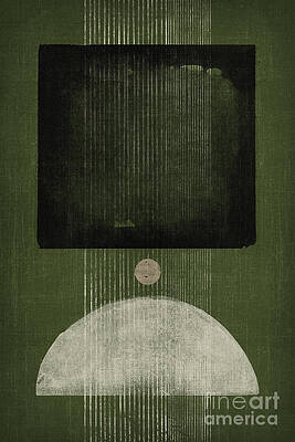 Geometric Elegance on Green Canvas Digital Art