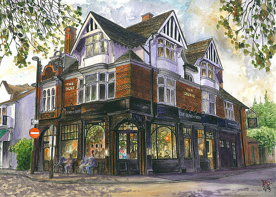 Pub Wall Art featuring the painting The Duke Of Sussex Chiswick  London  UK by Francisco Gutierrez