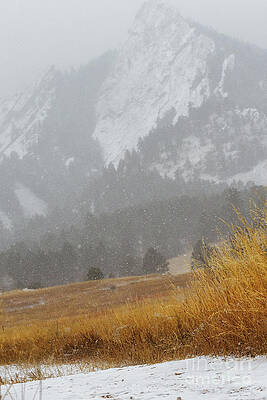 Colorado Photograph - The Dusted Snow Flatirons Boulder Colorado by Abigail Diane Photography