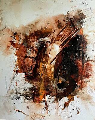 Abstract Wall Art featuring the painting The Embers Near by Rodney Frederickson