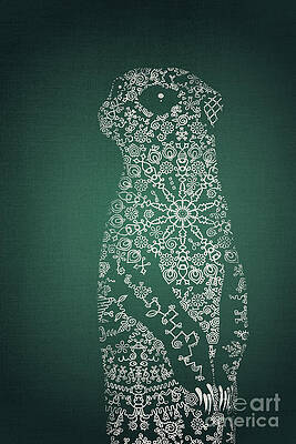 Unique Digital Art - The Emerald Meerkat by Ema Paraschiv