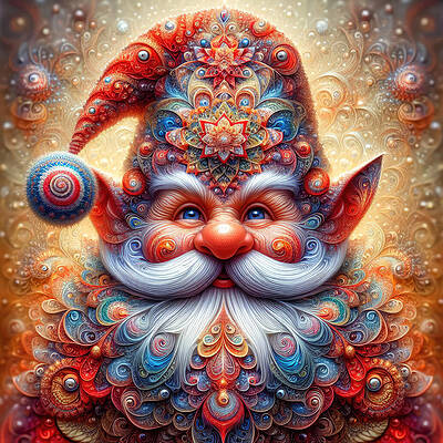 Intricate Wall Art featuring the photograph The Enchanted Yuletide Guardian by Bill and Linda Tiepelman