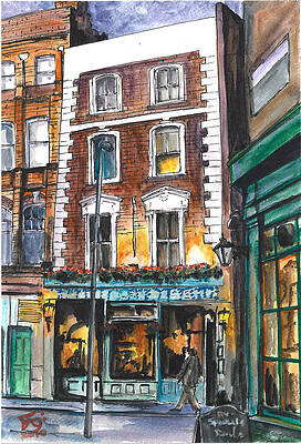 Pub Wall Art featuring the painting The Enterprise, Red Lion St, London, UK by Francisco Gutierrez