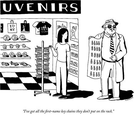 Name Wall Art featuring the drawing The First Name Key Chains by Suerynn Lee