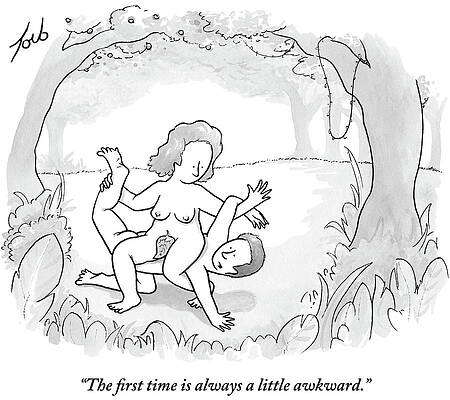 Adam Wall Art featuring the drawing The First Time by Tom Toro