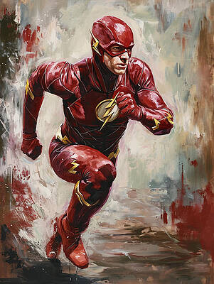 The Flash Speeding Through Painting