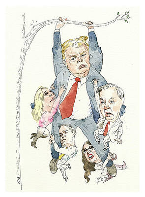 Ride Painting - The Former Guy Is Hanging In There by Barry Blitt