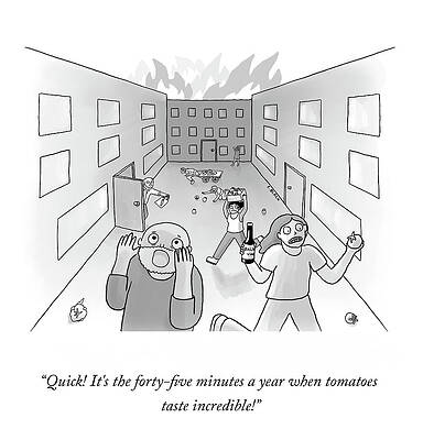 Vegetable Drawing - The Forty Five Minutes A Year by Ellie Black