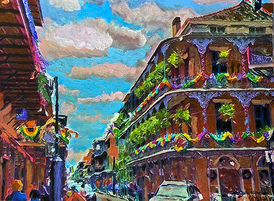 Louisiana Wall Art featuring the painting The French Quarter by Gary Arnold