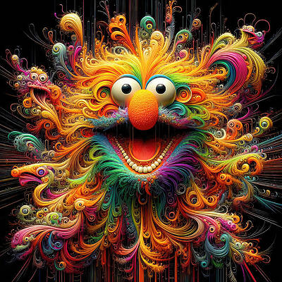 Digital Art - The Frenzy Of Frizzlesnout by Bill and Linda Tiepelman