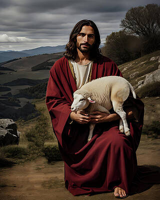 Wall Art featuring the digital art The Good Shepard by Flees Photos