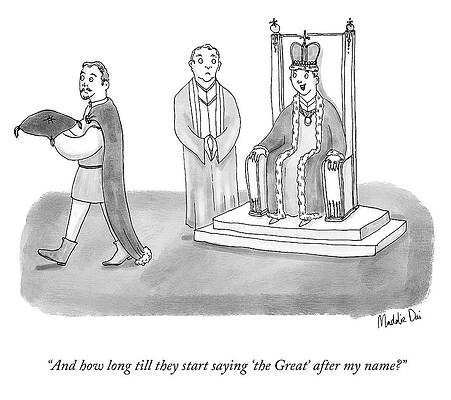 Crown Wall Art featuring the drawing The Great by Maddie Dai