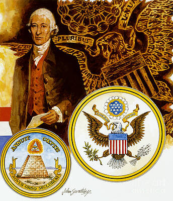 United States Wall Art featuring the painting The Great Seal Of The United States by John Swatsley