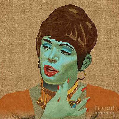 Portrait Wall Art featuring the digital art The Green Lady by BFA Prints