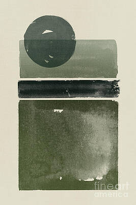 Geometric Green Abstraction Digital Art