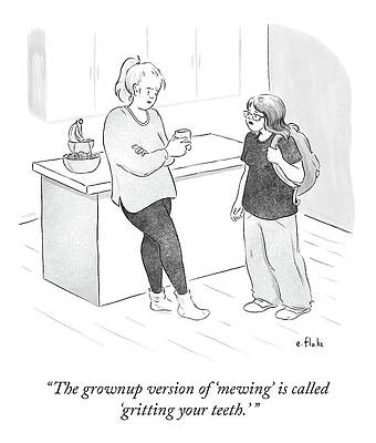 Two Women Conversing in Kitchen Print
