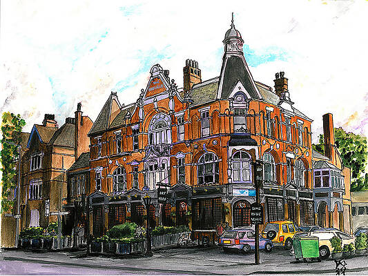 Pub Wall Art featuring the painting The Half Moon  Herne Hill London  UK by Francisco Gutierrez