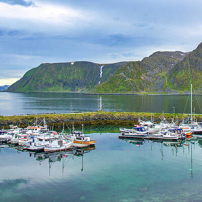 Wall Art featuring the photograph The Harbor In Honningsvag, Norway by Matthew DeGrushe