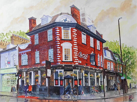 Pub Wall Art featuring the painting The Hen And Chickens  Highbury And Islington London UK by Francisco Gutierrez