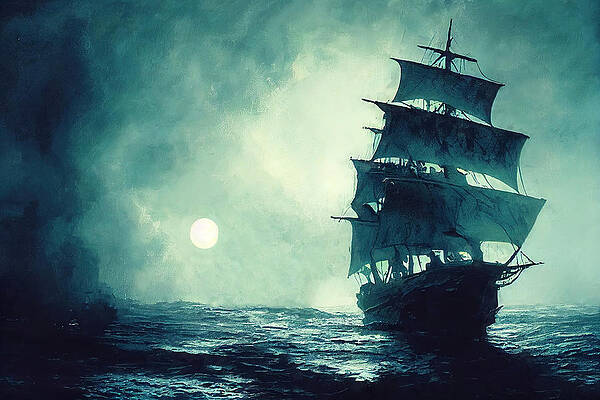 Mysterious Painting - The Journey Of The Ghost Vessel, 04 by AM FineArtPrints