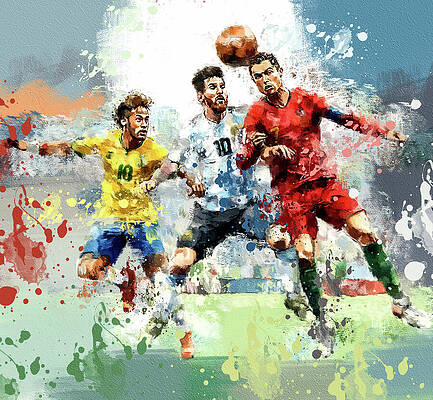 Famous Soccer Players in Action Digital Art