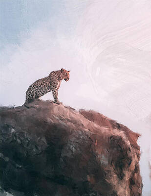 Painting - The Leopard Waits by Gary Arnold