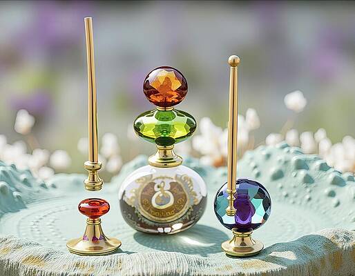 Gold Wall Art featuring the digital art The Levitation Of Tiny Things by Eris And AI