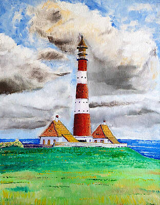 Wall Decor Painting - The Lighthouse by Michel Cruz-Garcia