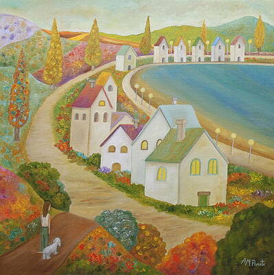 Wall Art featuring the painting The Lights Abiding by Angeles M Pomata