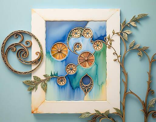 Organic Wall Art featuring the digital art The Machinery Of Imagination by Eris And AI