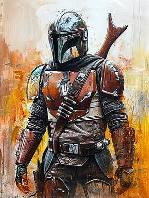 Portrait Painting - The Mandalorian by Land of Dreams