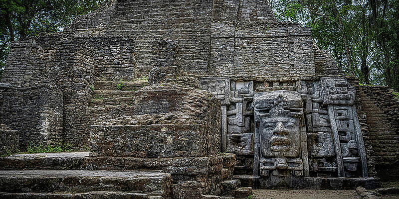 City Wall Art featuring the photograph The Mask Temple Lamani Belize by Tommy Farnsworth