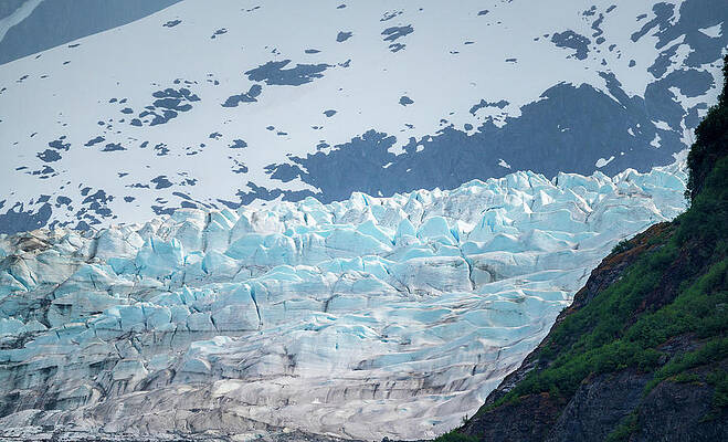 Wall Art featuring the photograph The Mendenhall Glacier Near Juneau In Alaska by Steven Heap