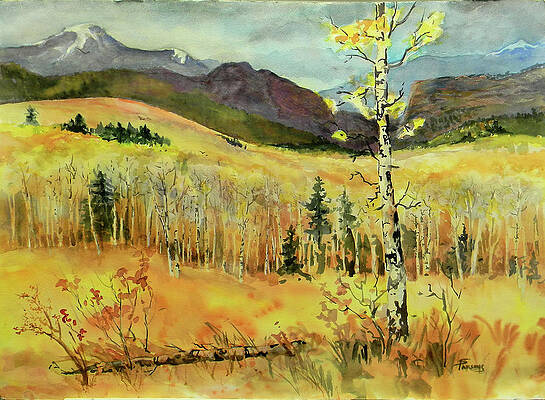 Wall Art featuring the painting The Molten Golden Hills by Sheila Parsons