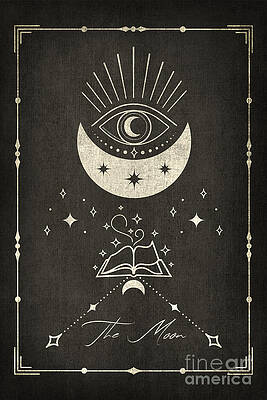 The Moon Tarot Card Design Wall Art