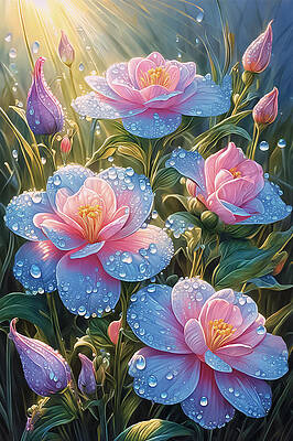 Digital Art - The Morning Dew by The Luxury Art Collection