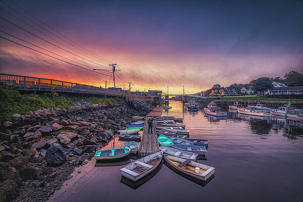 Wall Art featuring the photograph The Morning Sky At Perkins Cove by Penny Polakoff